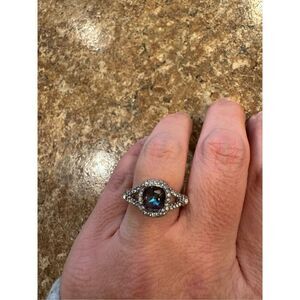 Woman’s beautiful ring with gemstone